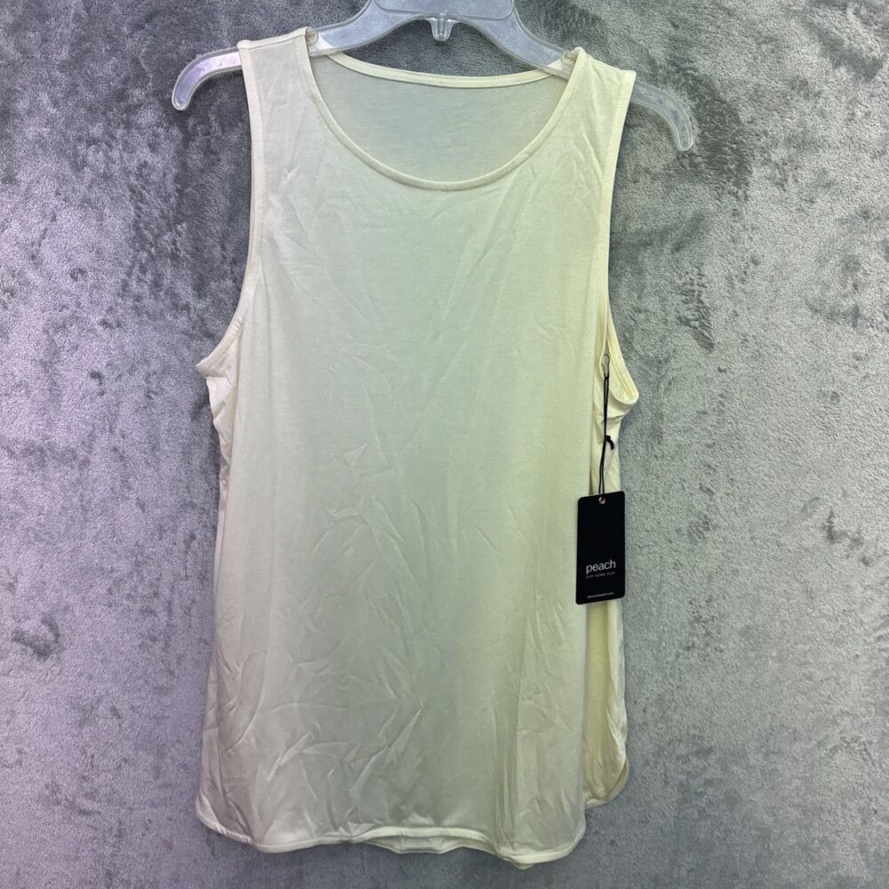 Peach Alina Tank Top Lg French Vanilla color stretch tunic NEW USA soft
